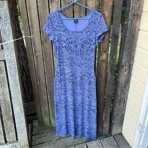 Peruvian Connection Purple Floral Cap Sleeve Cotton Dress Sz XS